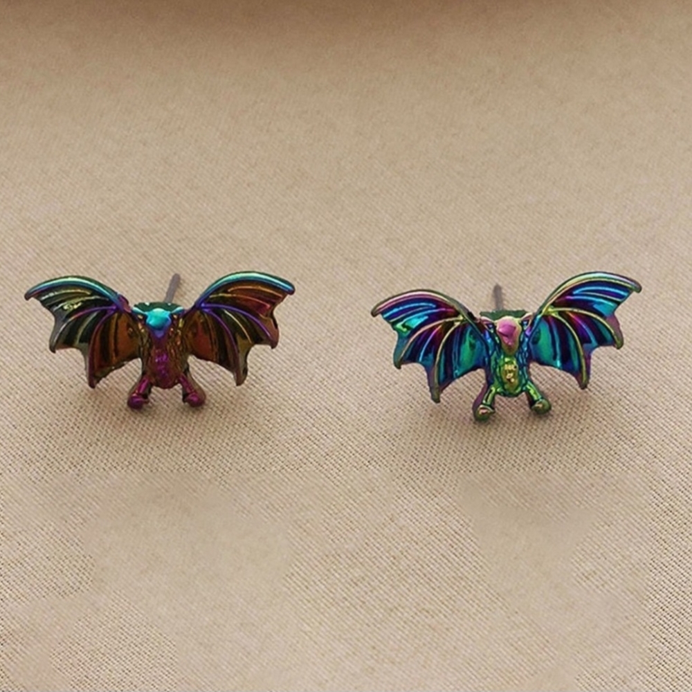 Colorful Bat Stud Earrings